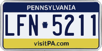 PA license plate LFN5211