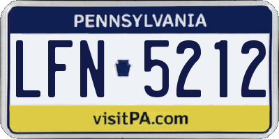 PA license plate LFN5212