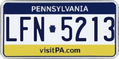 PA license plate LFN5213