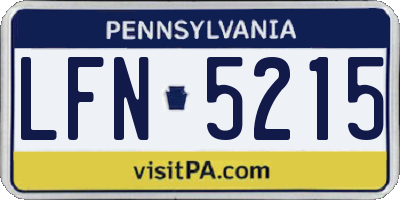 PA license plate LFN5215