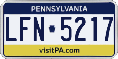 PA license plate LFN5217