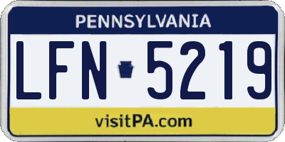 PA license plate LFN5219