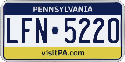 PA license plate LFN5220