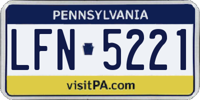 PA license plate LFN5221