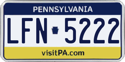 PA license plate LFN5222