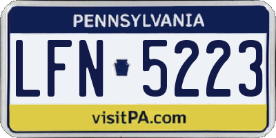 PA license plate LFN5223