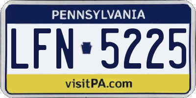 PA license plate LFN5225