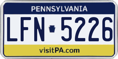 PA license plate LFN5226