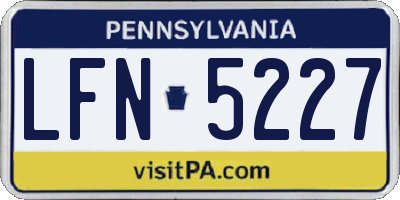 PA license plate LFN5227