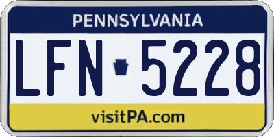 PA license plate LFN5228