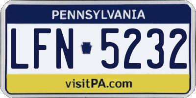 PA license plate LFN5232