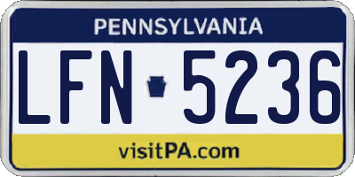 PA license plate LFN5236