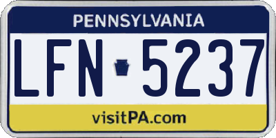 PA license plate LFN5237