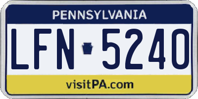 PA license plate LFN5240