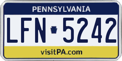 PA license plate LFN5242