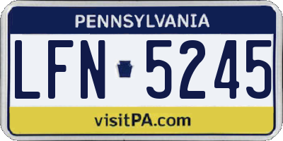 PA license plate LFN5245