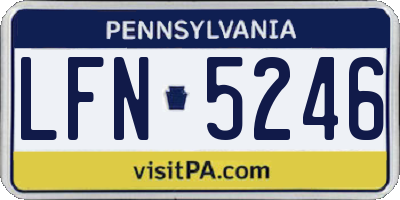 PA license plate LFN5246