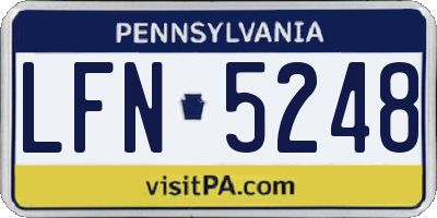 PA license plate LFN5248
