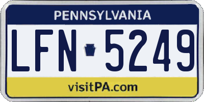 PA license plate LFN5249