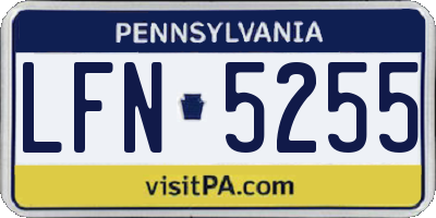 PA license plate LFN5255