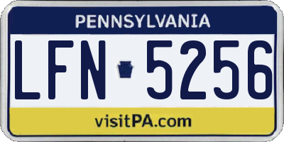 PA license plate LFN5256