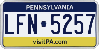 PA license plate LFN5257