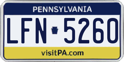 PA license plate LFN5260