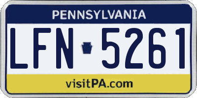 PA license plate LFN5261