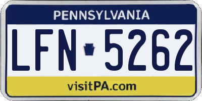 PA license plate LFN5262