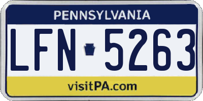 PA license plate LFN5263