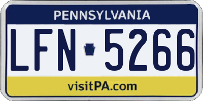 PA license plate LFN5266