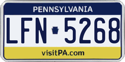 PA license plate LFN5268