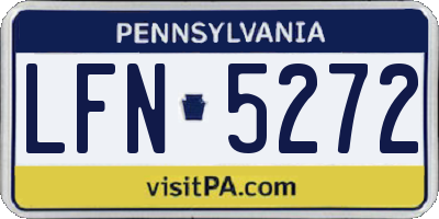 PA license plate LFN5272