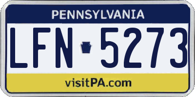 PA license plate LFN5273