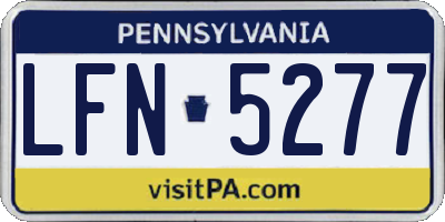 PA license plate LFN5277