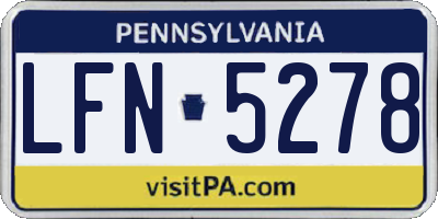 PA license plate LFN5278