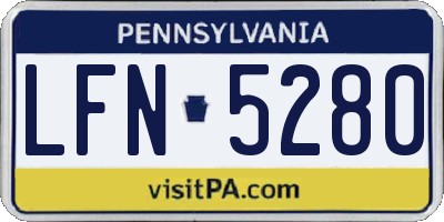 PA license plate LFN5280