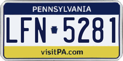 PA license plate LFN5281