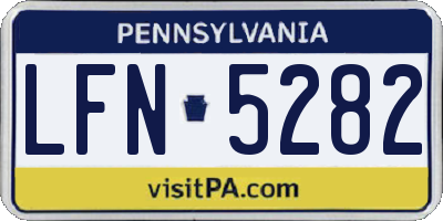 PA license plate LFN5282