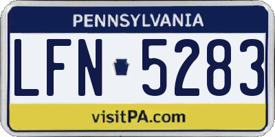 PA license plate LFN5283