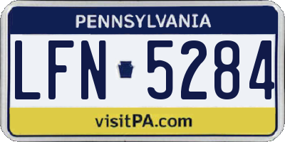 PA license plate LFN5284