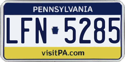PA license plate LFN5285
