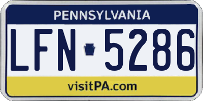 PA license plate LFN5286