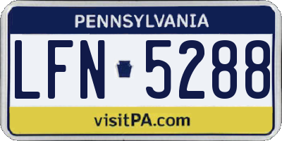 PA license plate LFN5288