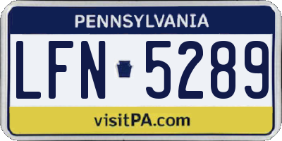 PA license plate LFN5289