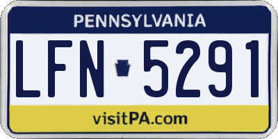 PA license plate LFN5291