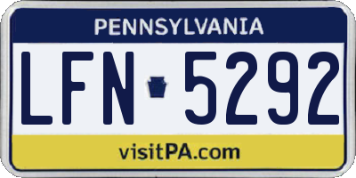 PA license plate LFN5292