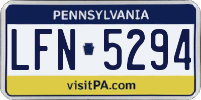 PA license plate LFN5294