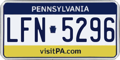 PA license plate LFN5296