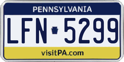 PA license plate LFN5299